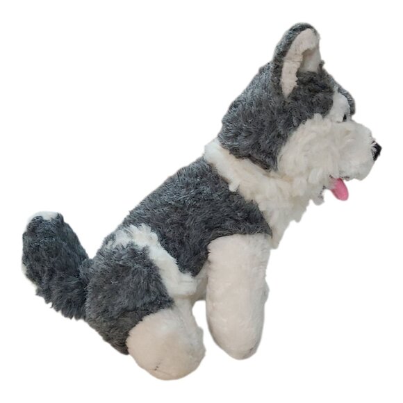 10 Inch Siberian Husky Stuffed Plush Toy Blue Eyes Puppy Dog - Picture 2 of 8